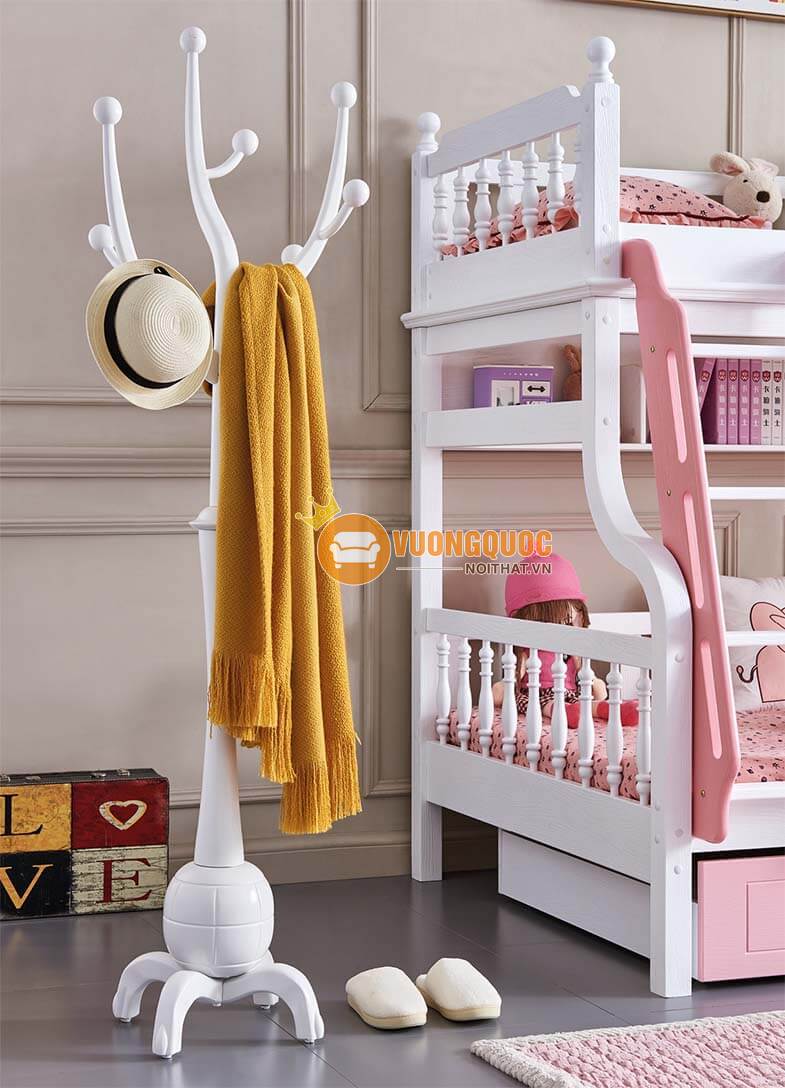 Giường tầng cho bé màu hồng kẹo ngọt JY D-60-4